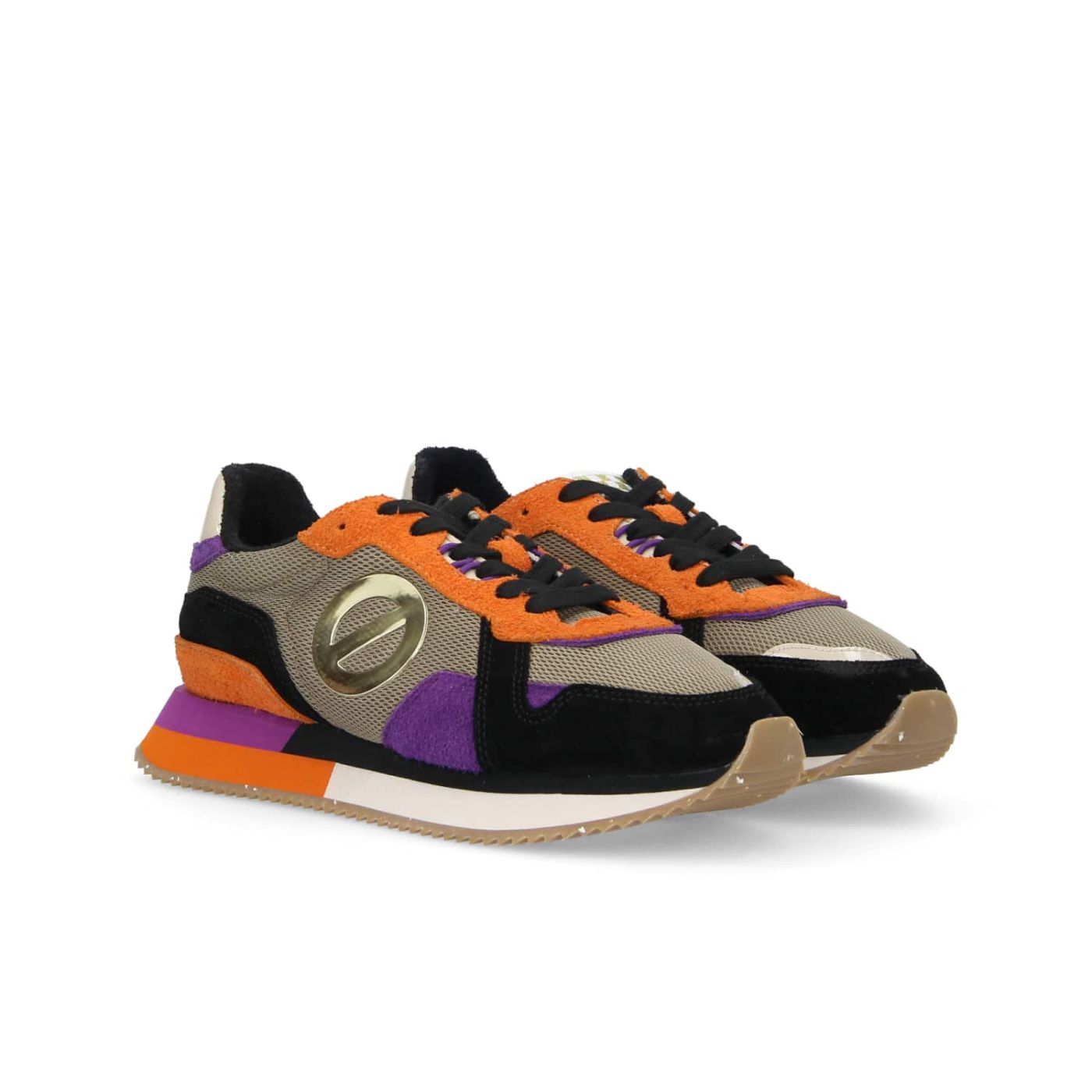 MIA NEW JOGGER W - SUEDE/H.SD/MESH - BLACK/TAUPE/PURPLE/ORANGE